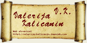 Valerija Kaličanin vizit kartica